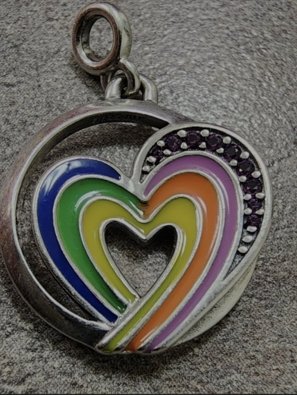 Authentic Pandora ME Rainbow Heart of Freedom Medallion